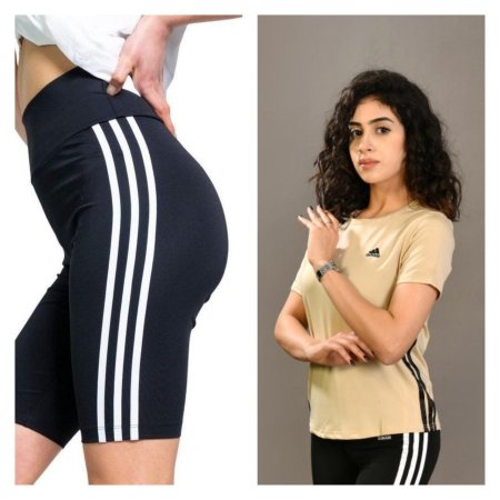 طقم اديداس (شورت + بلوزة نص كم)