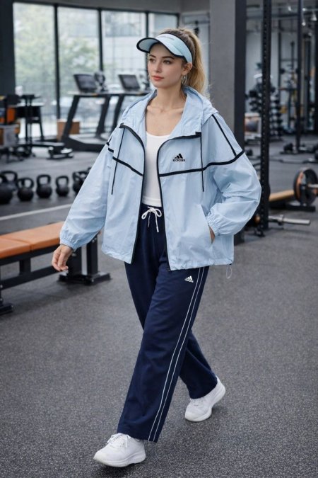 بدلة اديداس (جاكيت براشوت + بنطلون قطن رجل عريضة)