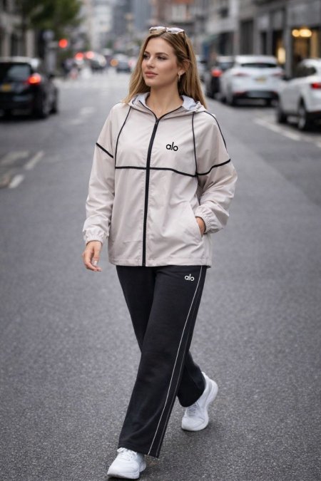 بدلة الو (جاكيت براشوت + بنطلون قطن رجل عريضة)