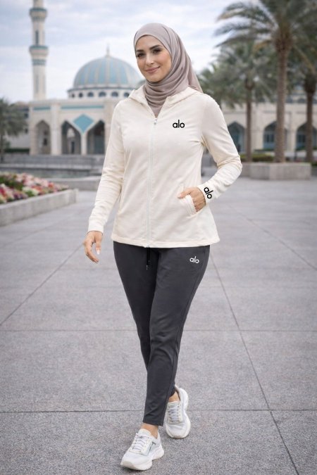 طقم الو جاكيت Dry Fit رياضي مع بنطلون فل فل ليكرا رياضي