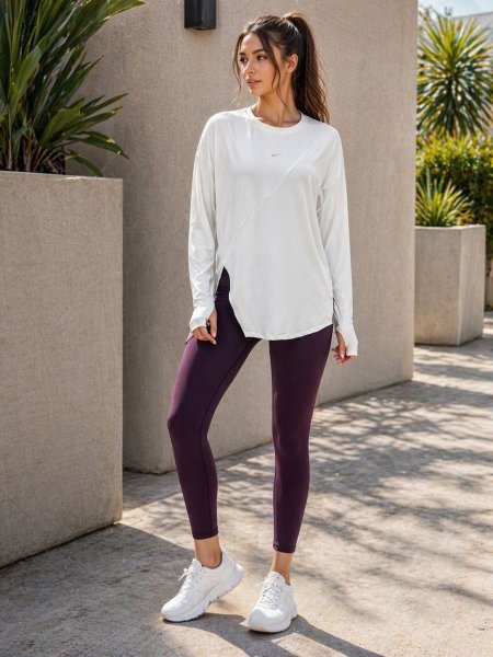 طقم بلوزة نايلون فل ليكرا One Size مع تايتس