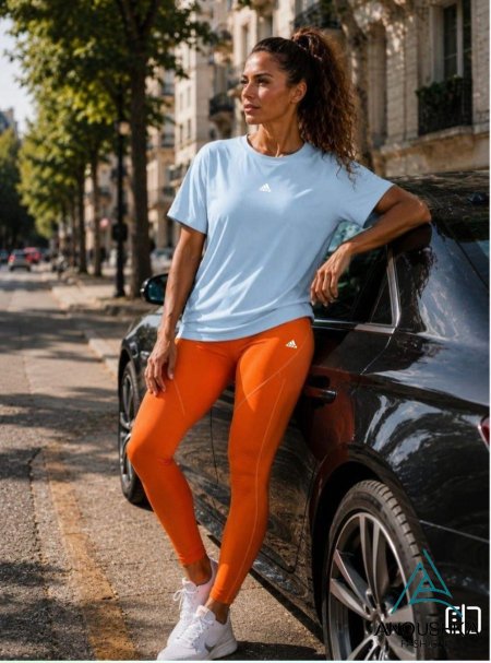 أزرق سماوي مع برتقالي