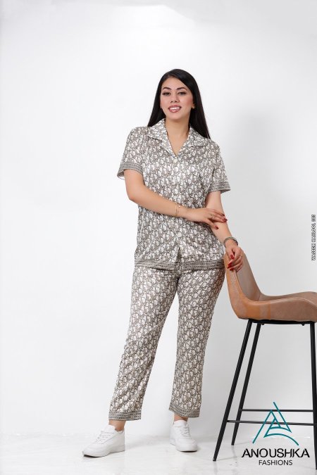 طقم ستان ناعم ماركة ديور/Dior
